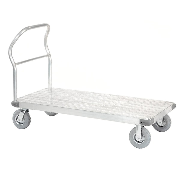 Global Industrial Platform Truck - Aluminum Diamond Deck, 48 x 30, 1200 Lb. Capacity, 8 Pneumatic Casters 232630 - main